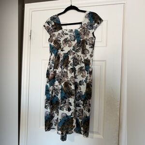 Marni Spring 2007 Blue & Brown Primrose Floral Dress